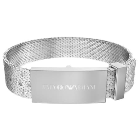 Emporio Armani Stainless Steel ID Bracelet Silver | Mainline